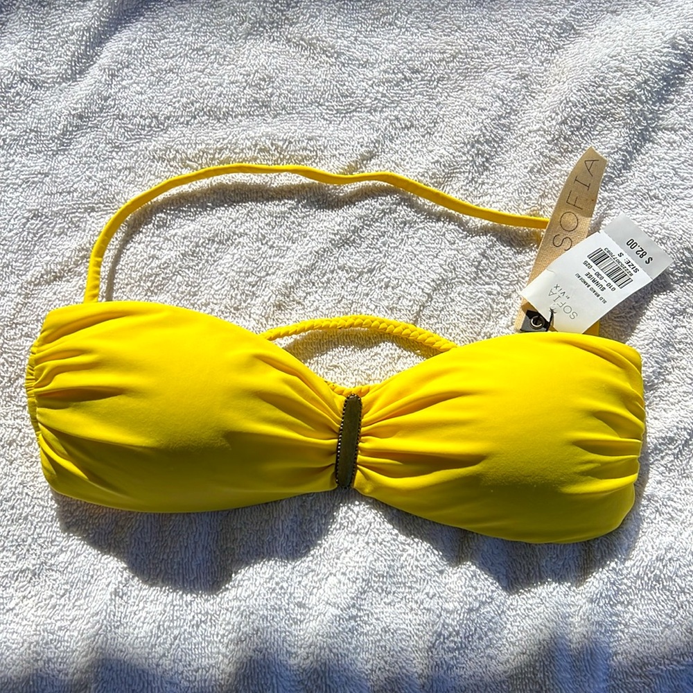 Sofia by Vix Yellow Braid Bandeau Bikini Top - Picture 2 of 5